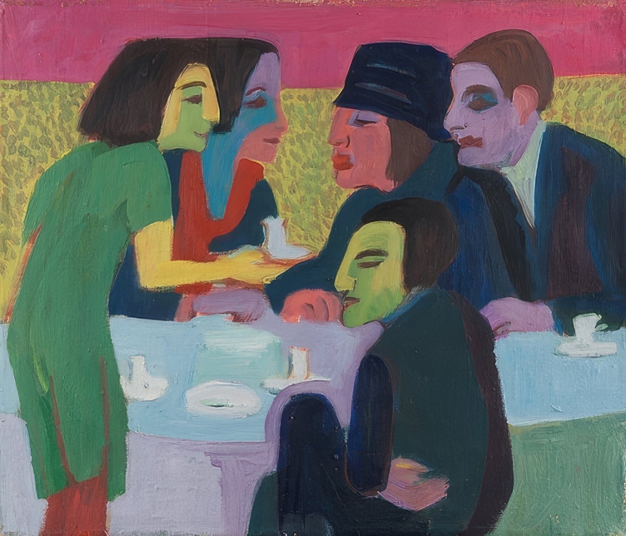 Kafede sahne. 1926 civarında by Ernst Ludwig Kirchner