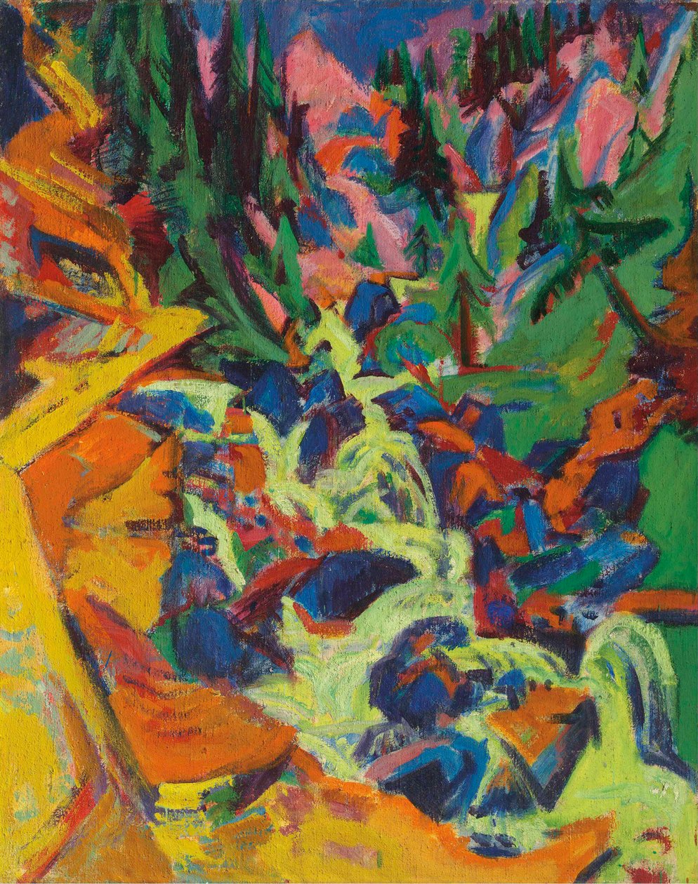 Şelale, 1919. by Ernst Ludwig Kirchner