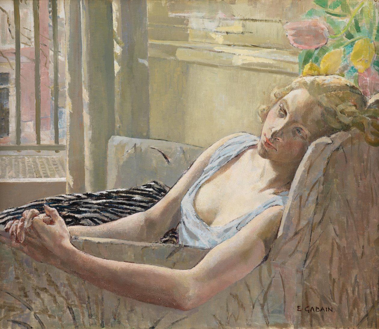 Lassitude (Tuval üzerine yağlı boya) by Ethel Gabain