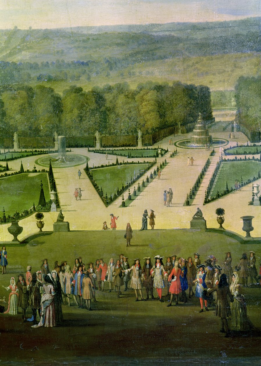 Parterre du Nord tarafından Louis XIV gezinti yolu, Louis ve çevresi, c.1688 by Etienne Allegrain