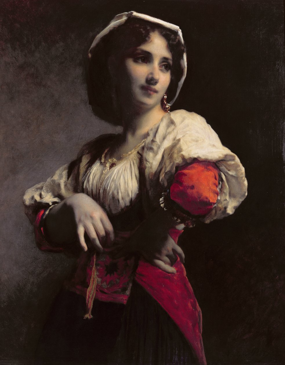 Bir İtalyan Güzeli, 1872 by Etienne Adolphe Piot