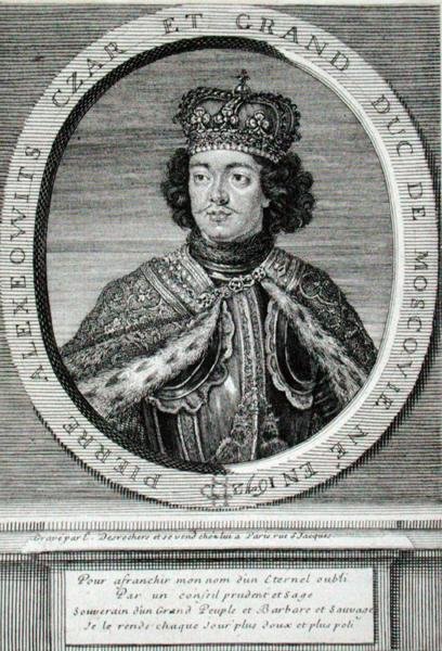 Peter I (1672-1725) (gravür) by Etienne Jehandier Desrochers
