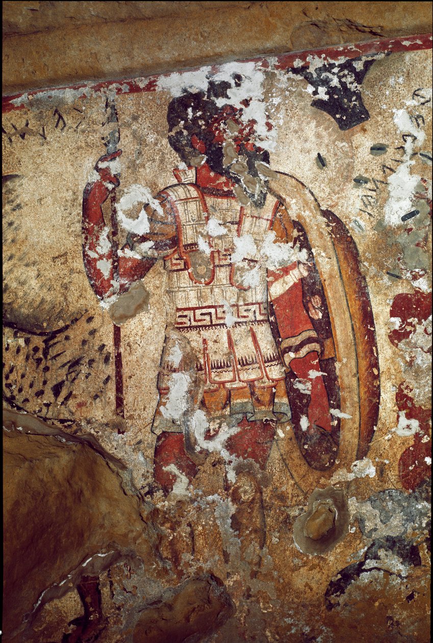 Bir savaşçı (Fresco, MÖ 4.) by Etruscan