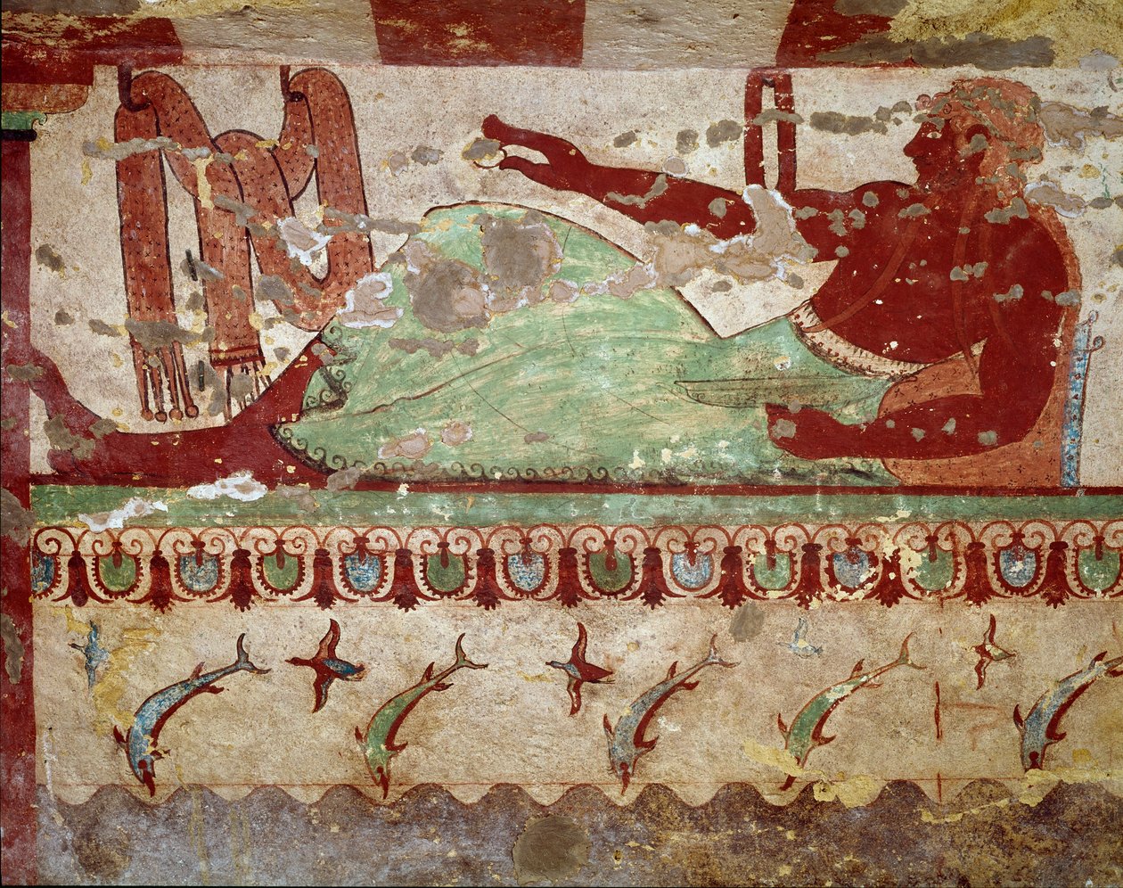 Ziyafet sahnesi. (Fresk detayı, MÖ 520) by Etruscan