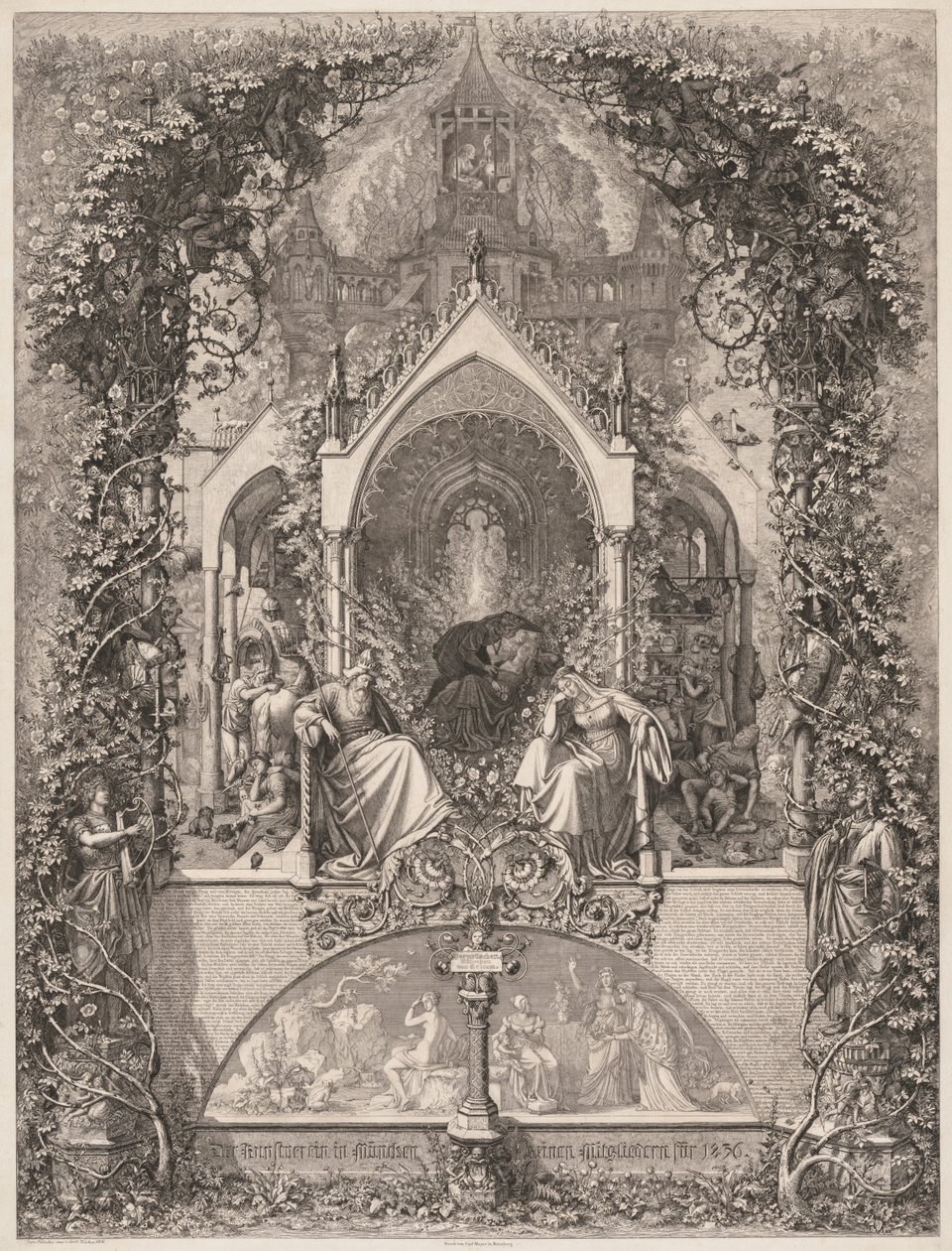 Briar Gül Uyuyan Güzel, 1836. by Eugen Napoleon Neureuther