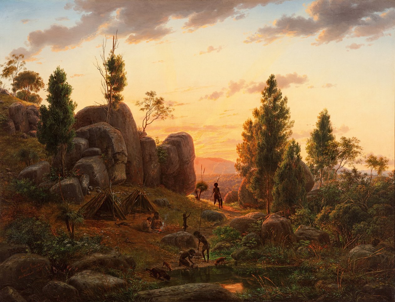 Taşlı Yükseliyor, Corangamite Gölü by Eugene von Guérard