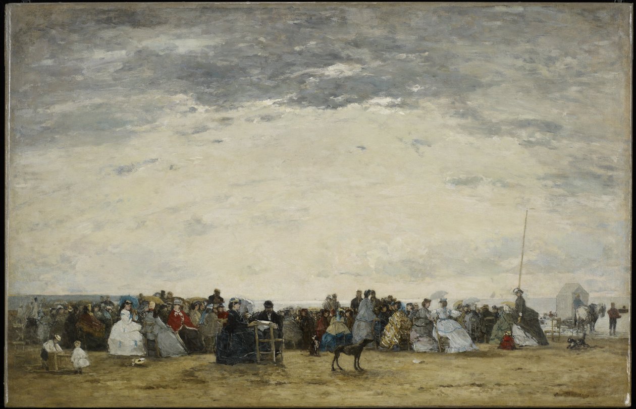 Trouville Sahilinde Tatilciler by Eugene Louis Boudin