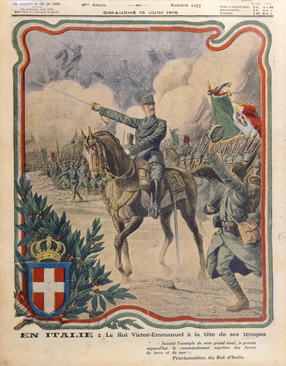 Victor Emmanuel III (1869-1947) Ordusunu Yönetiyor, 13 Haziran 1915