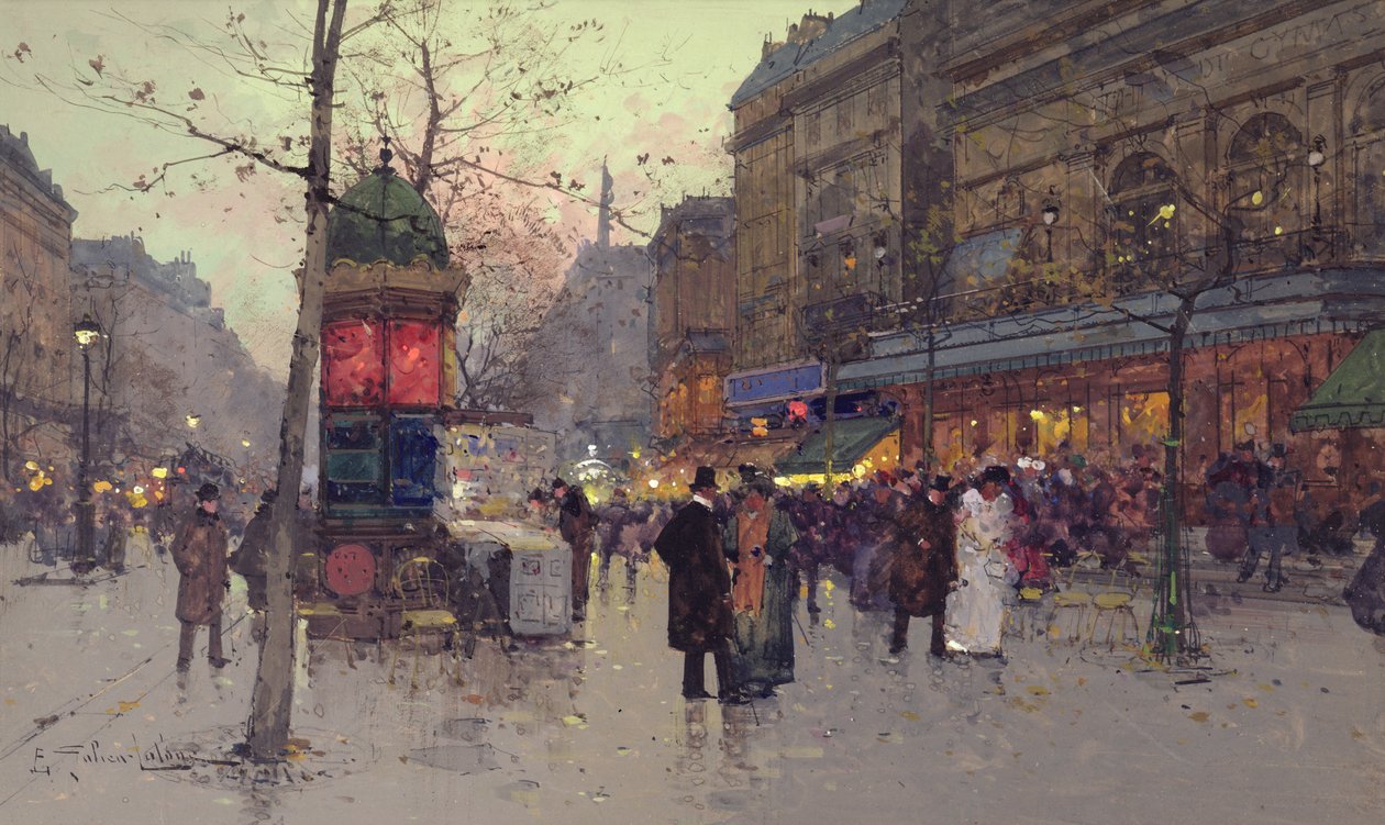 Paris sokak sahnesi by Eugene Galien Laloue