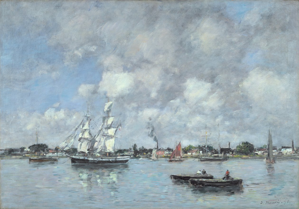Bordeaux, Garonne'daki Tekneler, 1876 by Eugene Louis Boudin