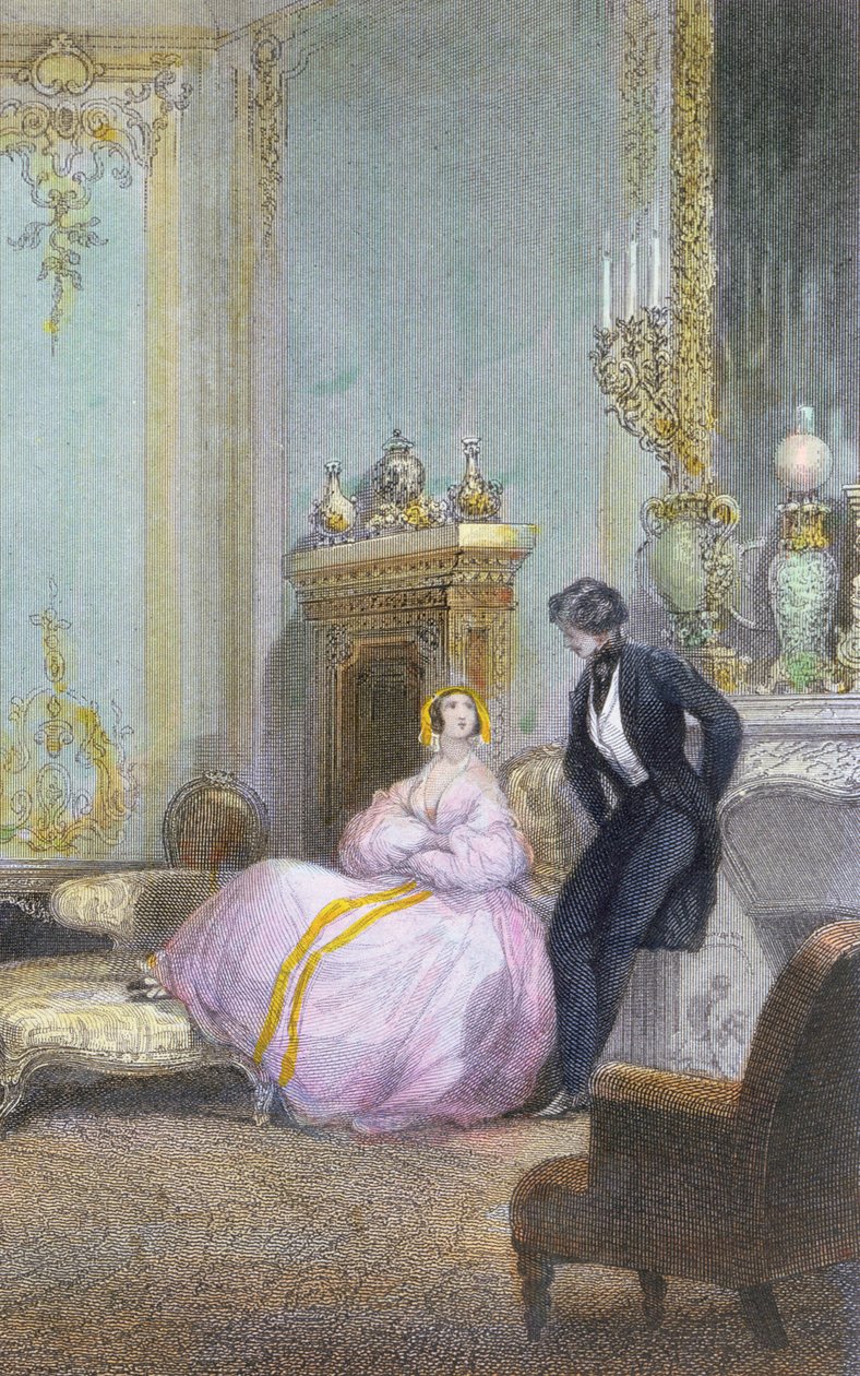 Çift sohbeti, bir aile sahnesinden detay, 1840 dolayları (bkz. 407341) by Eugene Louis Lami