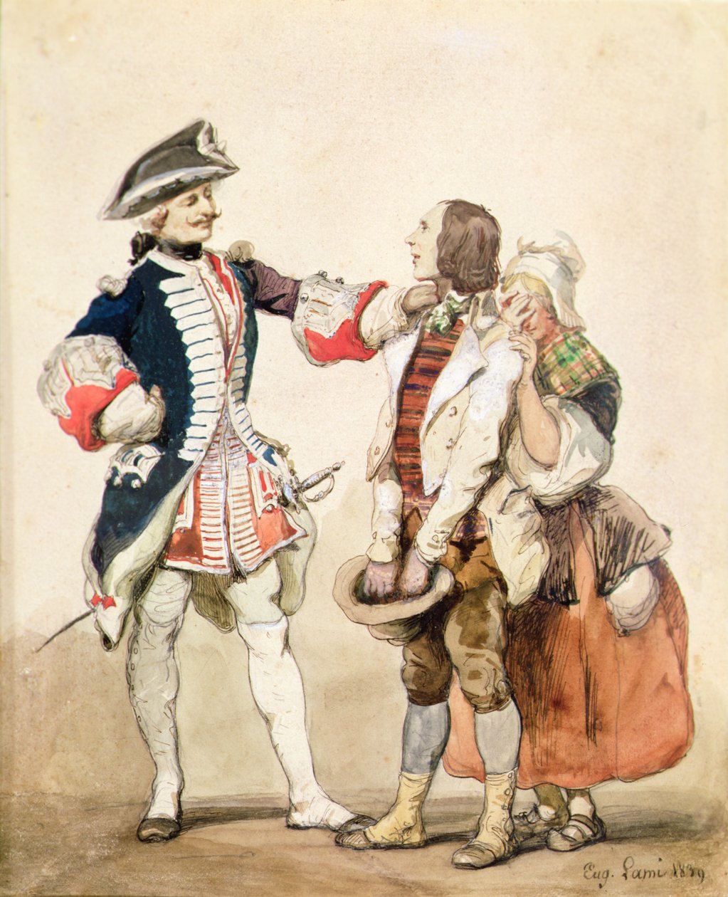 Köylü ile Bir Asker by Eugene Louis Lami