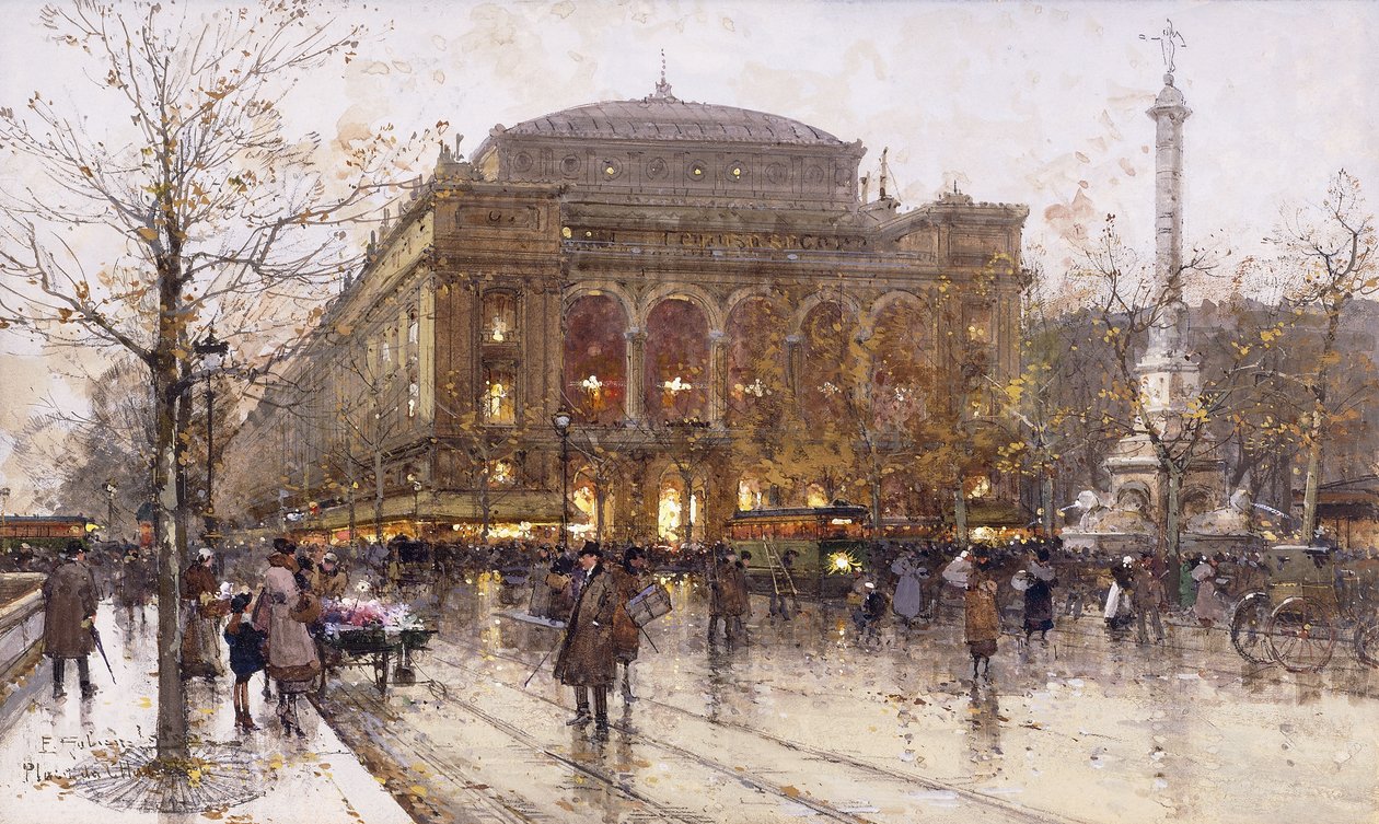 Place du Châtelet by Eugene Galien Laloue