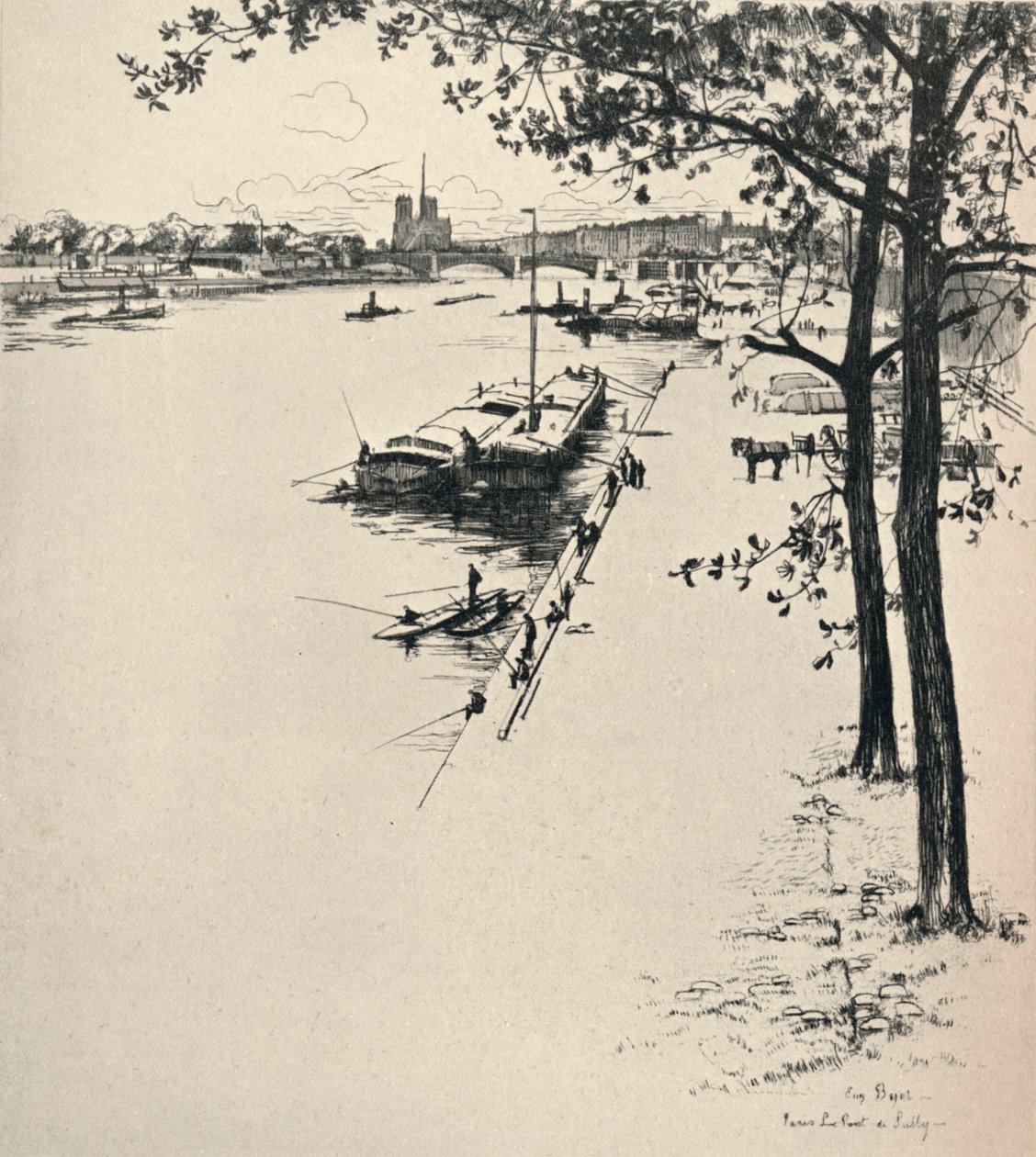 Pont de Sully, 1915 by Eugene Bejot
