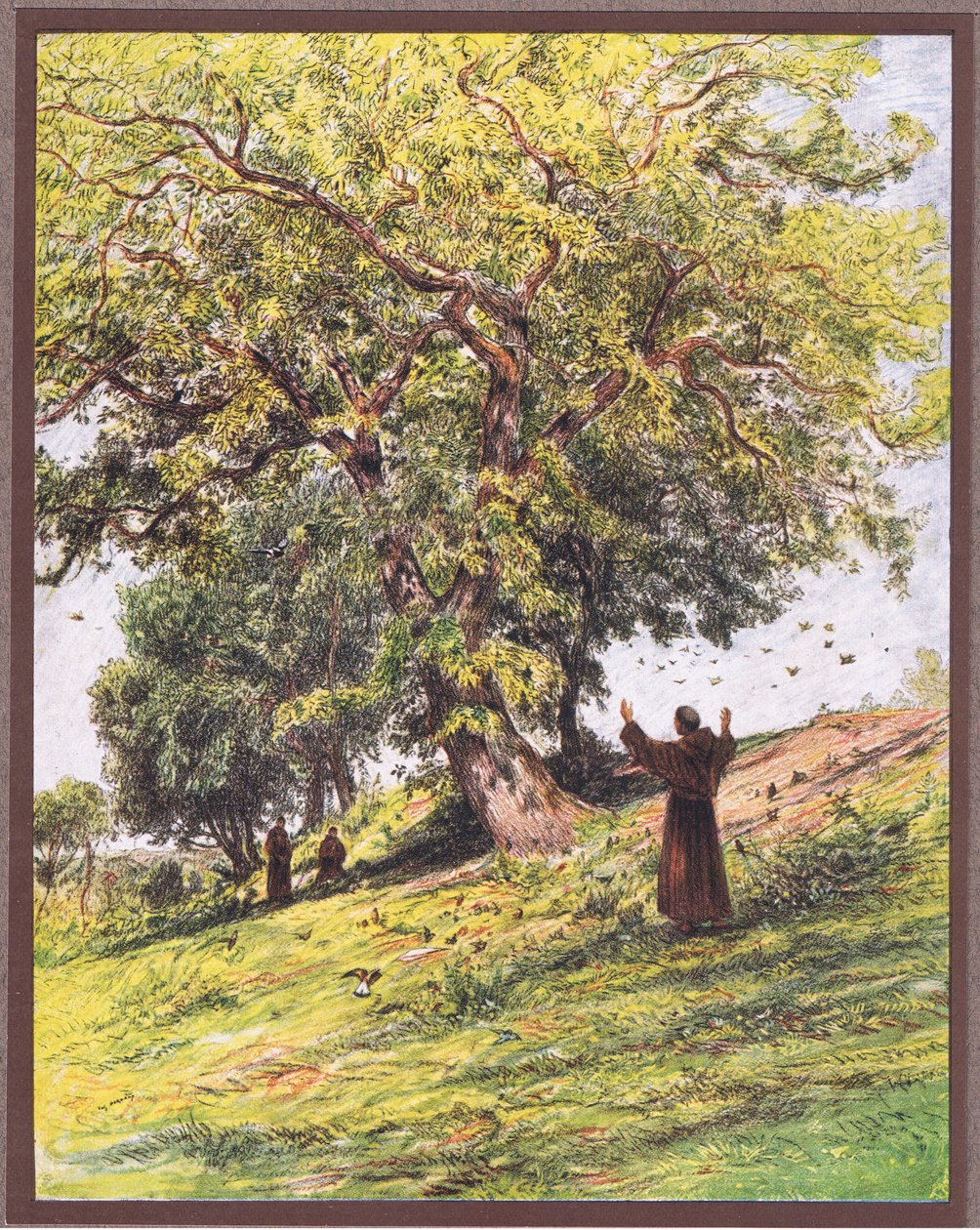 Aziz Francis kuşlara vaaz veriyor, 1919 by Eugene Burnand