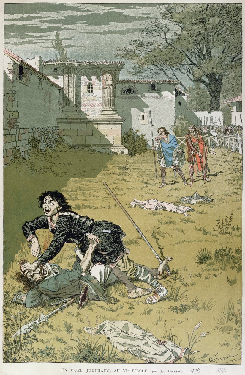 Merovingian Times'da Yargı Düellosu, 1888 by Eugene Grasset