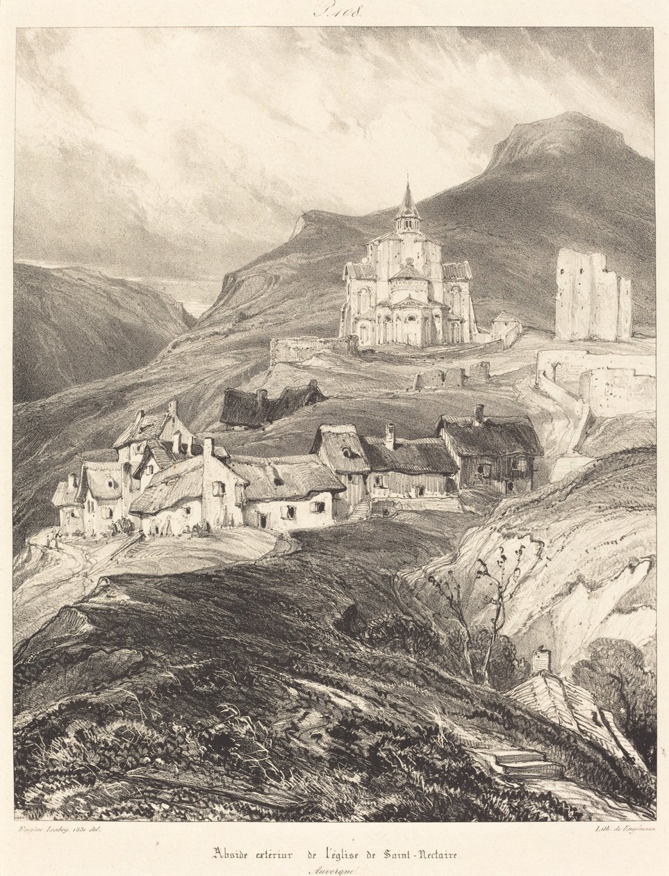 Saint-Nectaire kilisesinin apsisi by Eugene Isabey