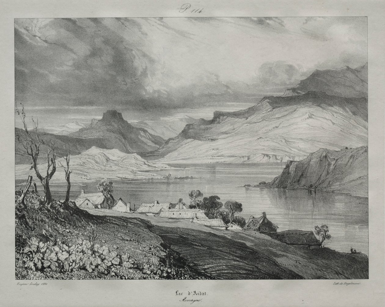 Auvergne: Aidat Gölü, Auvergne, 1831. by Eugene Isabey