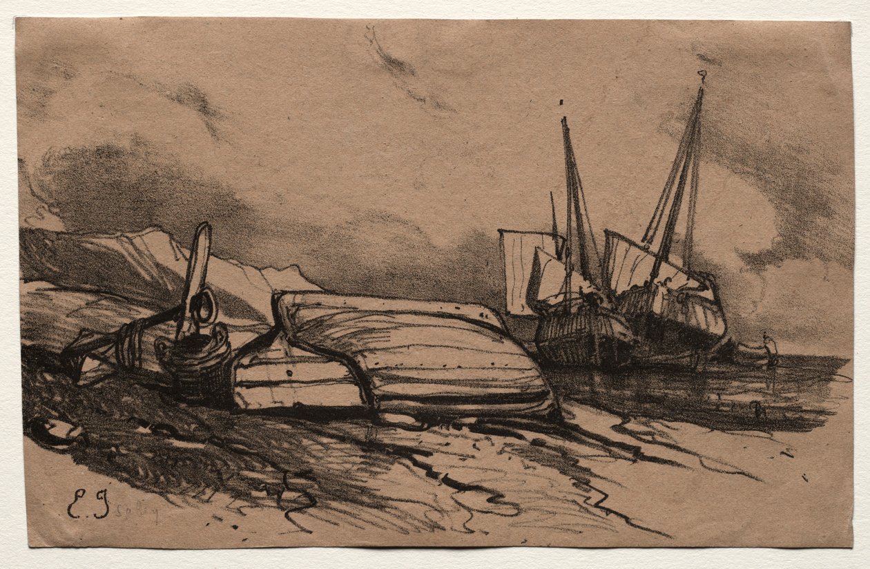 Altı Deniz Piyadesi: Cover, A Strike, 1833. by Eugene Isabey