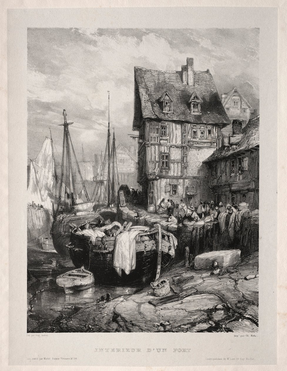 Altı Deniz Piyadesi: Bir Limanın İçi, 1833. by Eugene Isabey