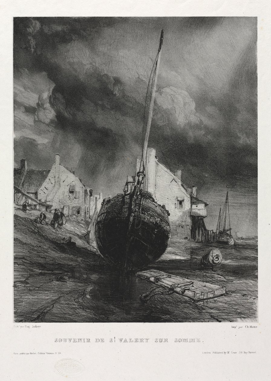 Altı Deniz Piyadesi: Souvenir Saint Valéry-sur-Somme, 1833. by Eugene Isabey