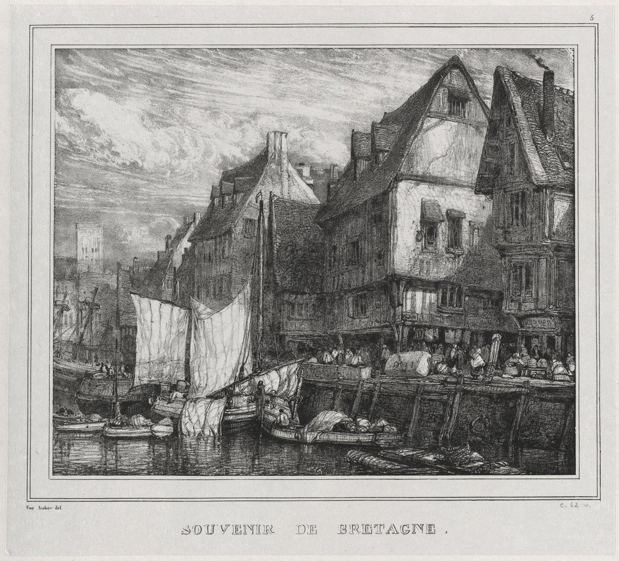 Hatıra Eşyası: Brittany Hatıra Eşyası, Plaka 5, 1832. by Eugene Isabey