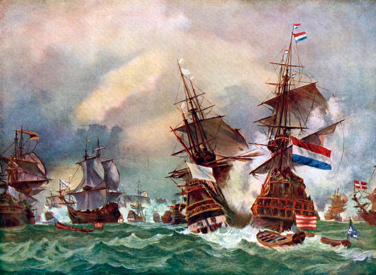Texel Savaşı, 1673 c1920. by Eugene Isabey