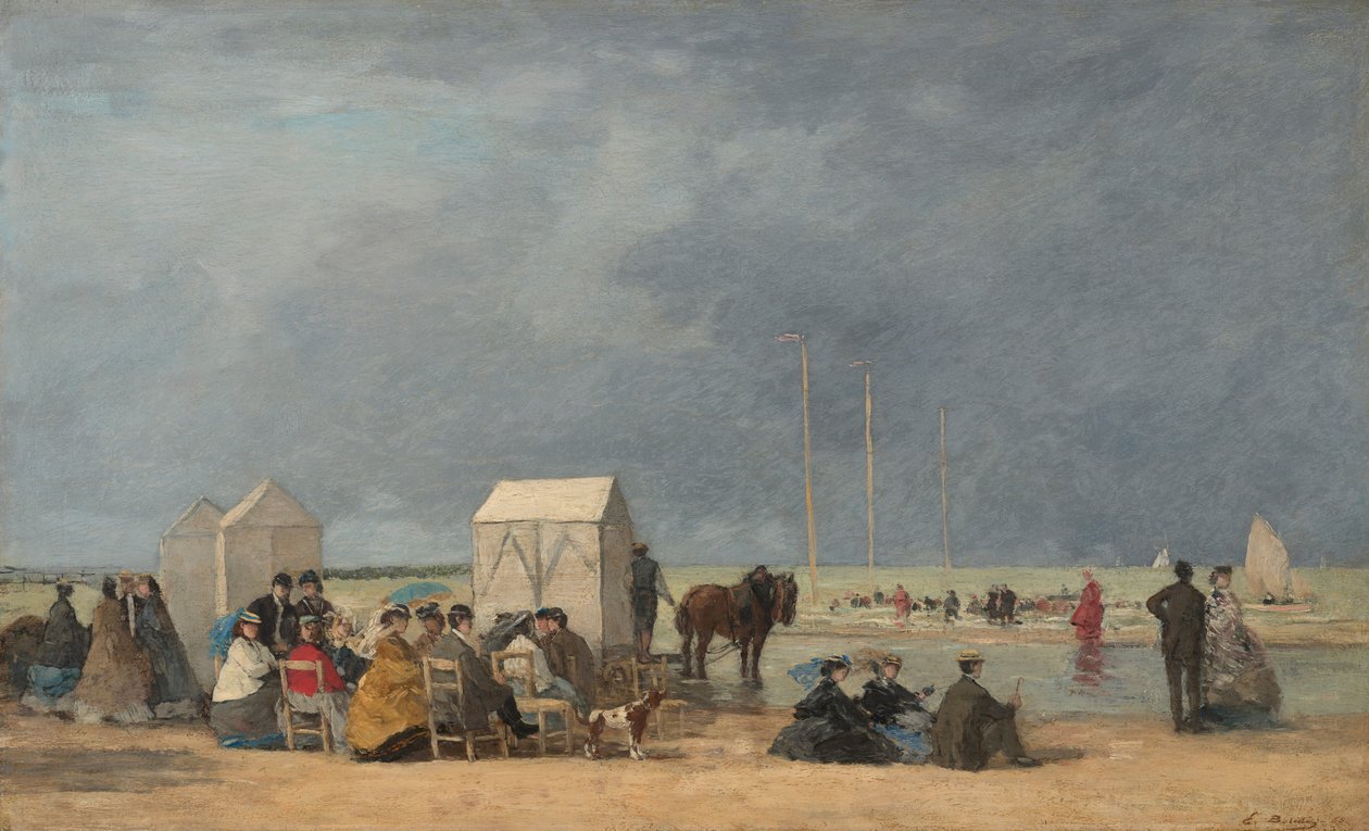 Deauville'de Banyo Zamanı by Eugene Louis Boudin