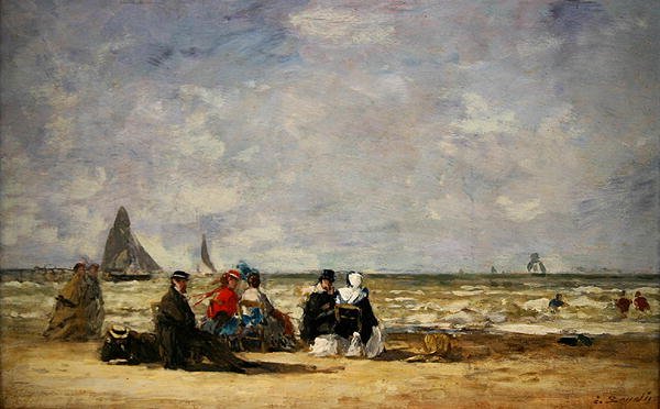 Sahil Sahnesi (tuval üzerine yağlı boya) by Eugene Louis Boudin