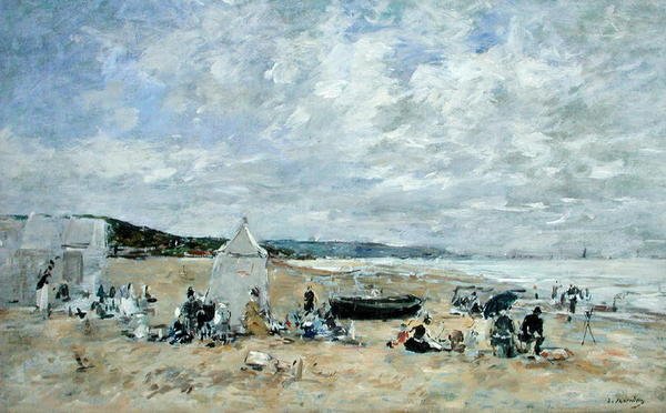 Sahil Sahnesi (tuval üzerine yağlı boya) by Eugene Louis Boudin