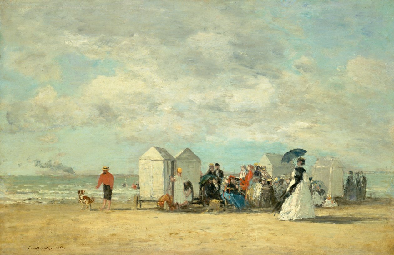 plaj sahnesi by Eugene Louis Boudin