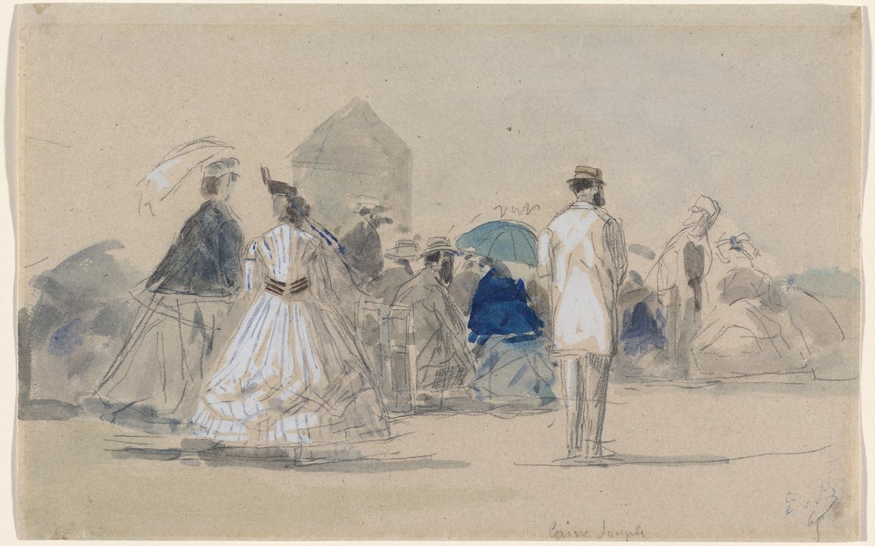 Sahilde Crinolines, c. 1865. by Eugene Louis Boudin