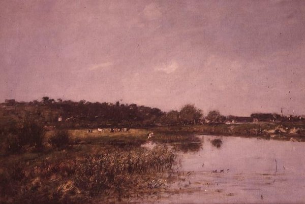 Touques Kıyılarında by Eugene Louis Boudin