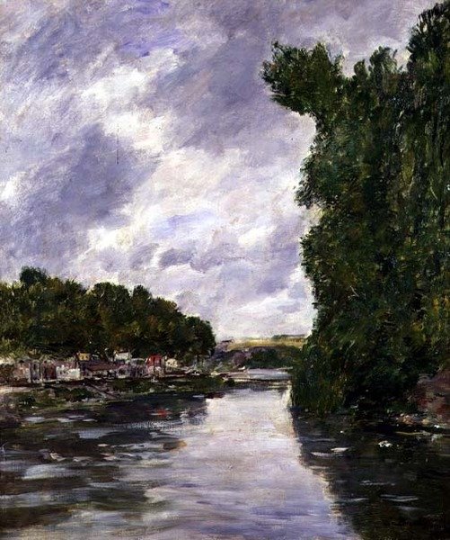 Abbeville yakınlarındaki nehir by Eugene Louis Boudin