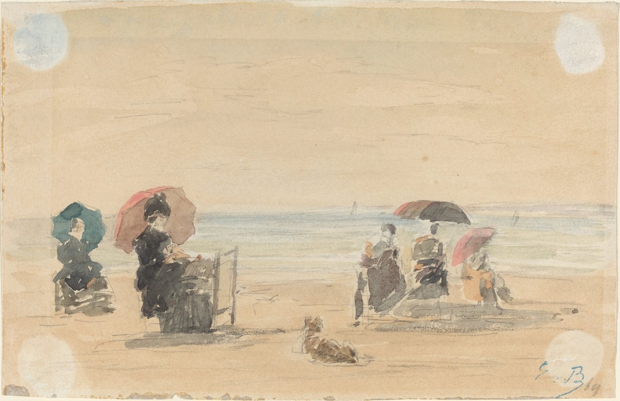 Güneşlik, Trouville, 1869. by Eugene Louis Boudin