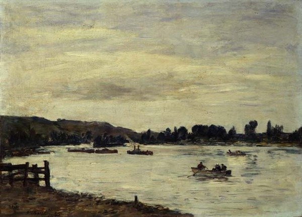Rouen yakınlarındaki Seine by Eugene Louis Boudin