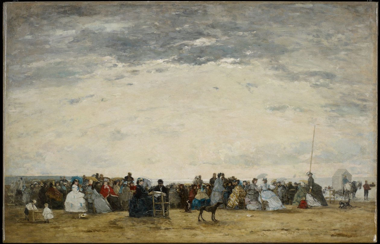 Trouville Sahilinde Tatilciler by Eugene Louis Boudin