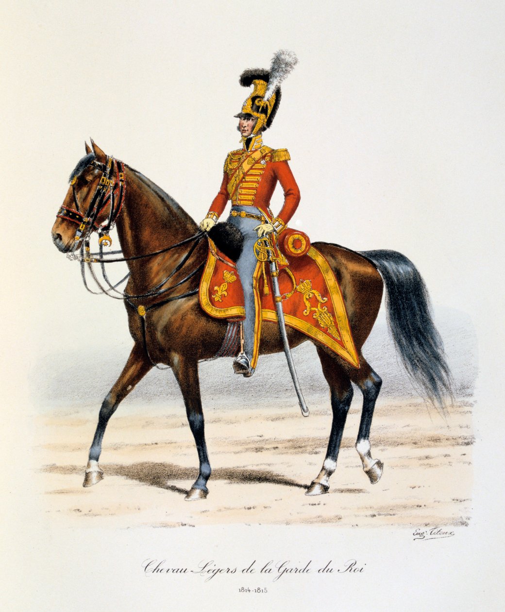 Kral Muhafızlarının Hafif Atları, 1814-15 by Eugene Titeux