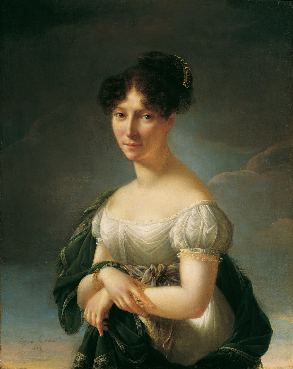 bir bayanın portresi by Eugenie le Brun