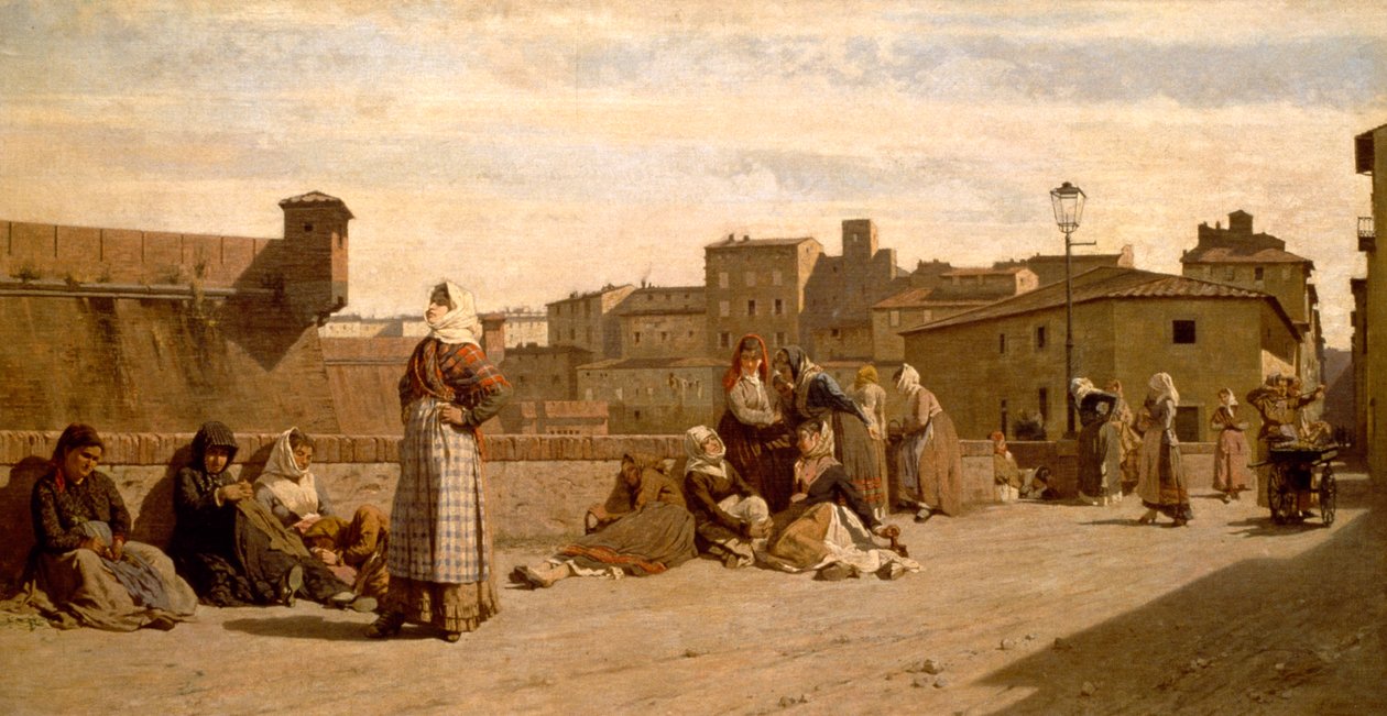Leghorn'dan Le cenciaiole (paçavra ve kemik kadın) by Eugenio Cecconi