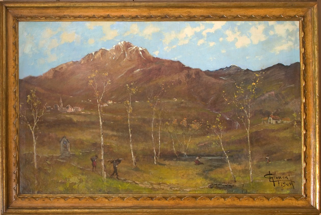 Dağ Manzarası (tuval üzerine yağlı boya) by Eugenio Gignous