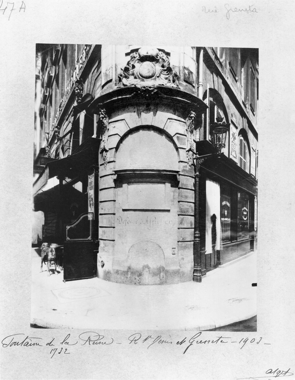 Fontaine de la Reine, rue Saint-Denis, Paris, 1903 by Eugène Atget
