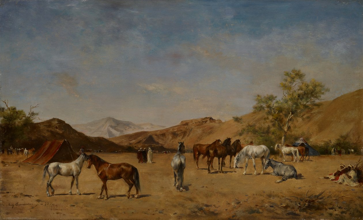 Bir Arap Kampı, 1873 by Eugène Fromentin