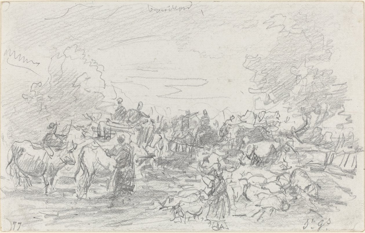 Dereden Geçen Sürüler by Eugène Boudin