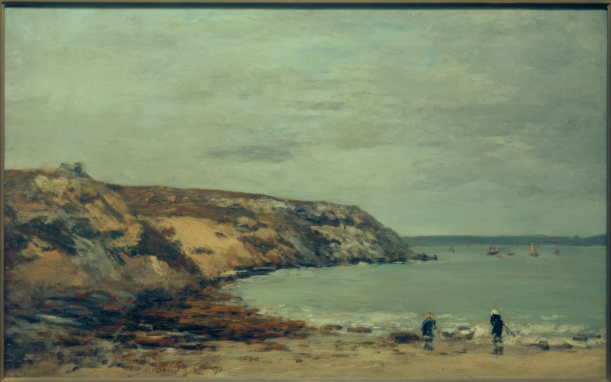 Rade de Brest. bağcıklı sahil by Eugene Louis Boudin