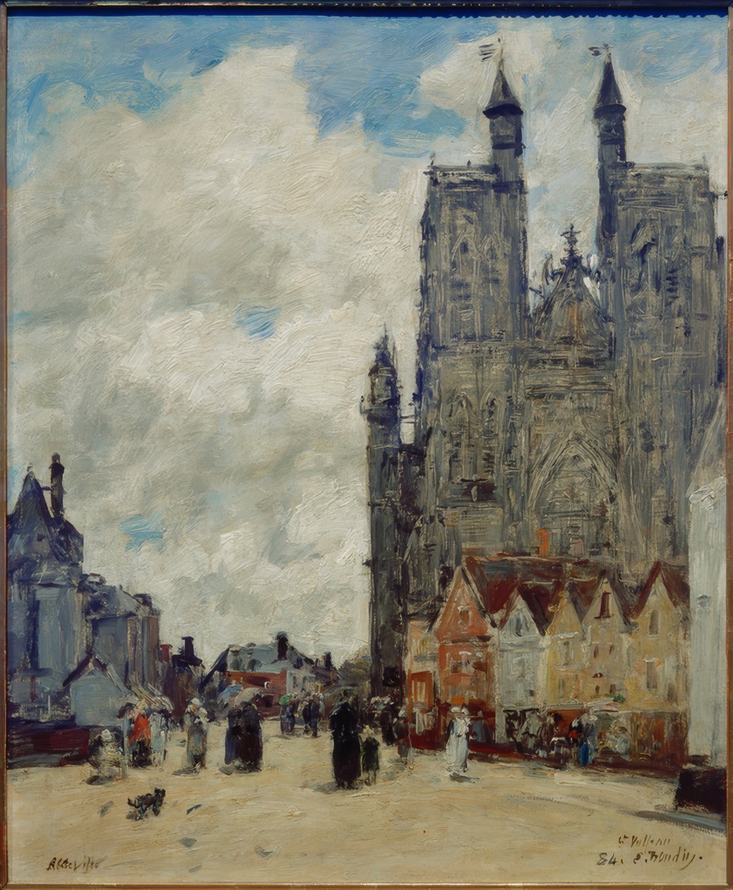 Saint-Vulfran caddesi ve kilisesi by Eugene Louis Boudin