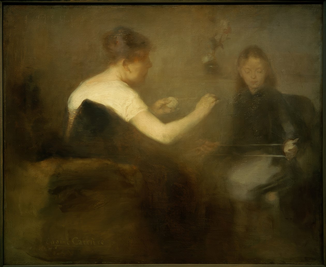Yünü sararken by Eugène Carrière