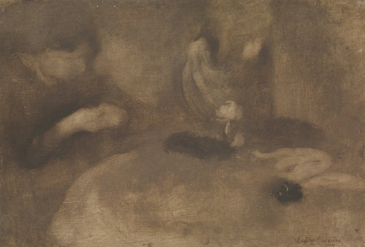 Masada Dikiş Eden Kadınlar, yakl. 1894-96. by Eugène Carrière