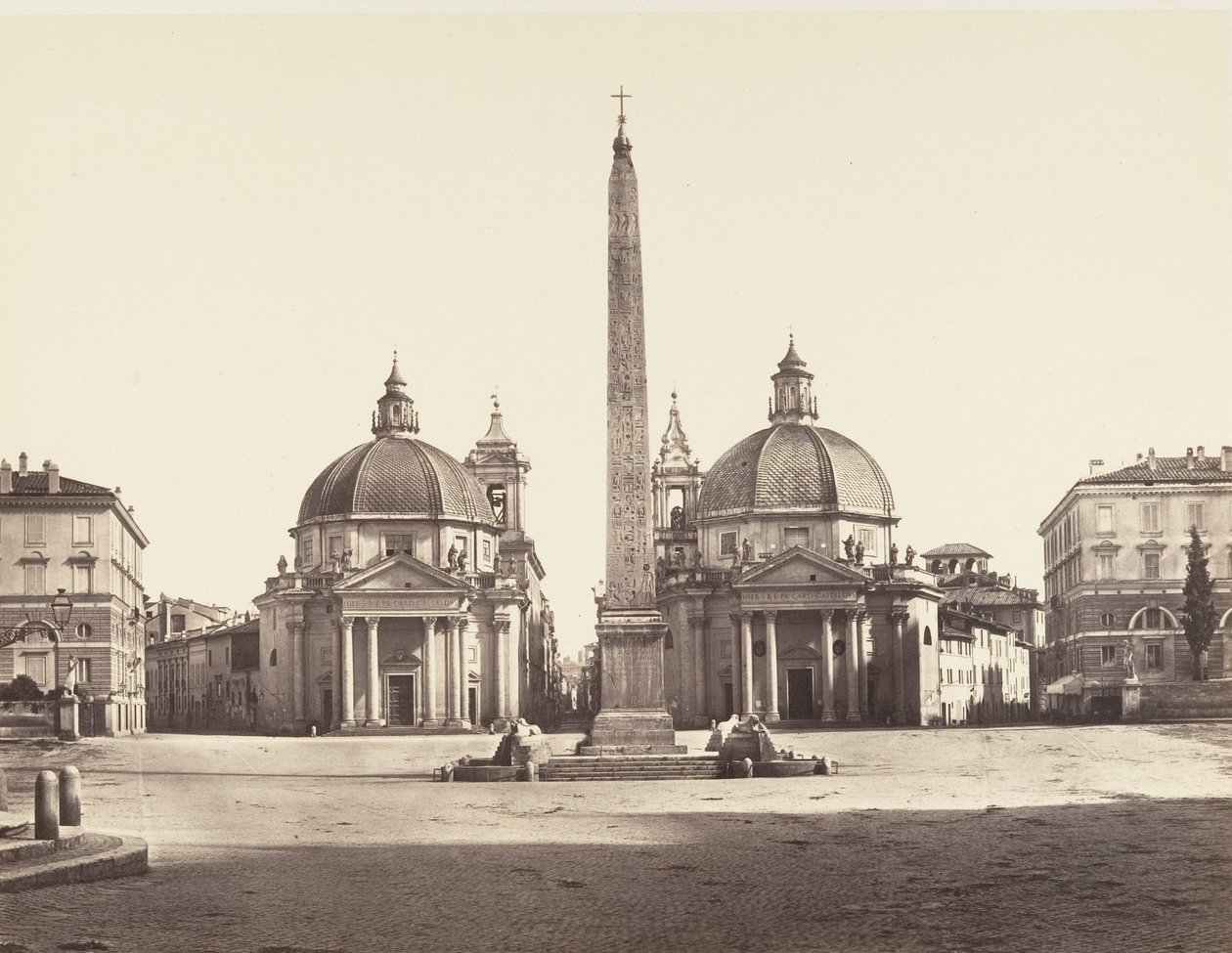 Piazza del Popolo, 1848-52. by Eugène Constant