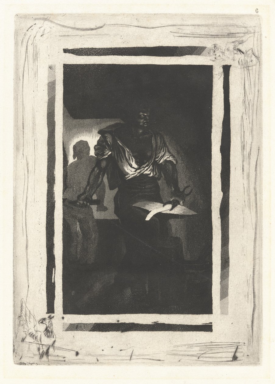 Bir Demirci (Un Forgeron) by Eugène Delacroix